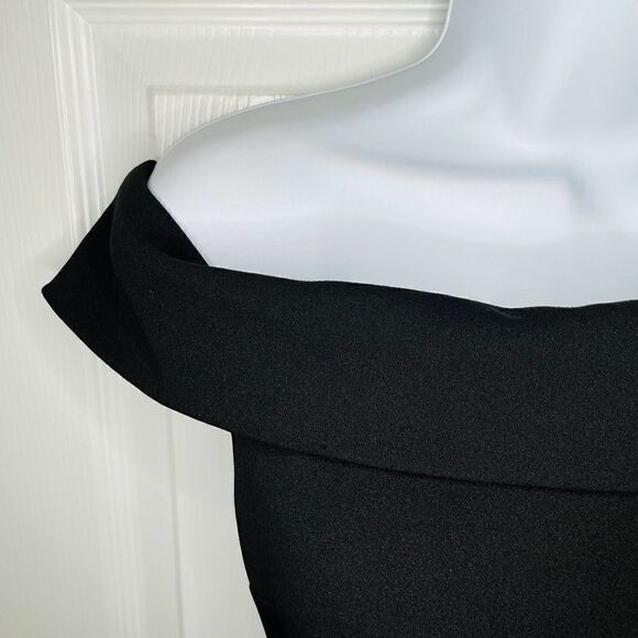 B. Darlin Cuff Off-The-Shoulder Scuba Crepe Skater Dress Retro 5/6 Juniors - Picture 5 of 12